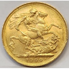 AUSTRALIA 1900 . ONE 1 SOVEREIGN . PERTH . GOLD